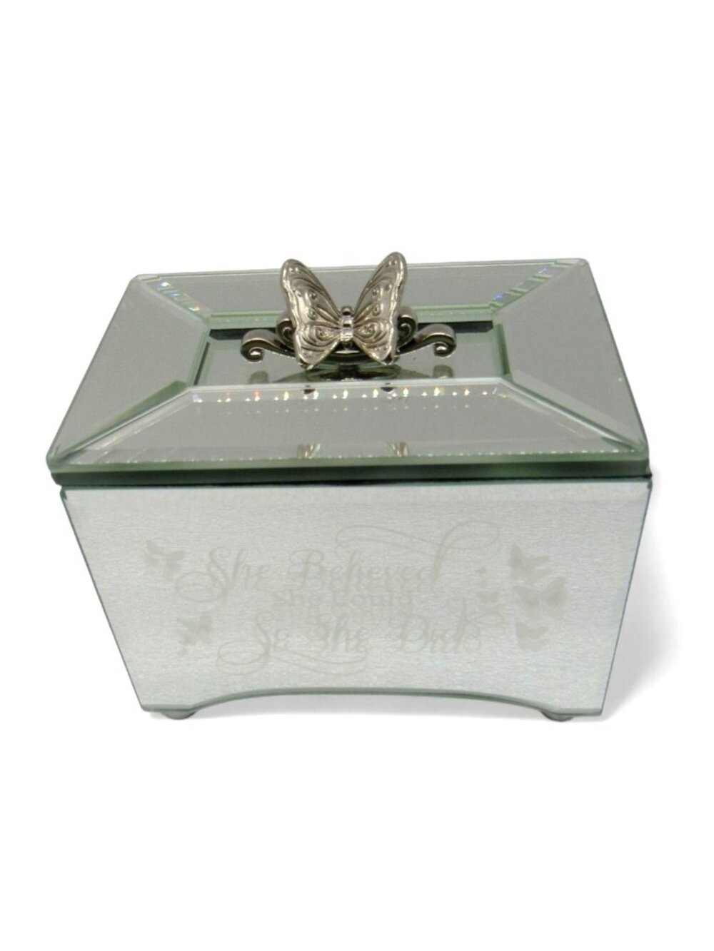 Bradford Exchange She Believed She Could Mirrored Glass Music Box